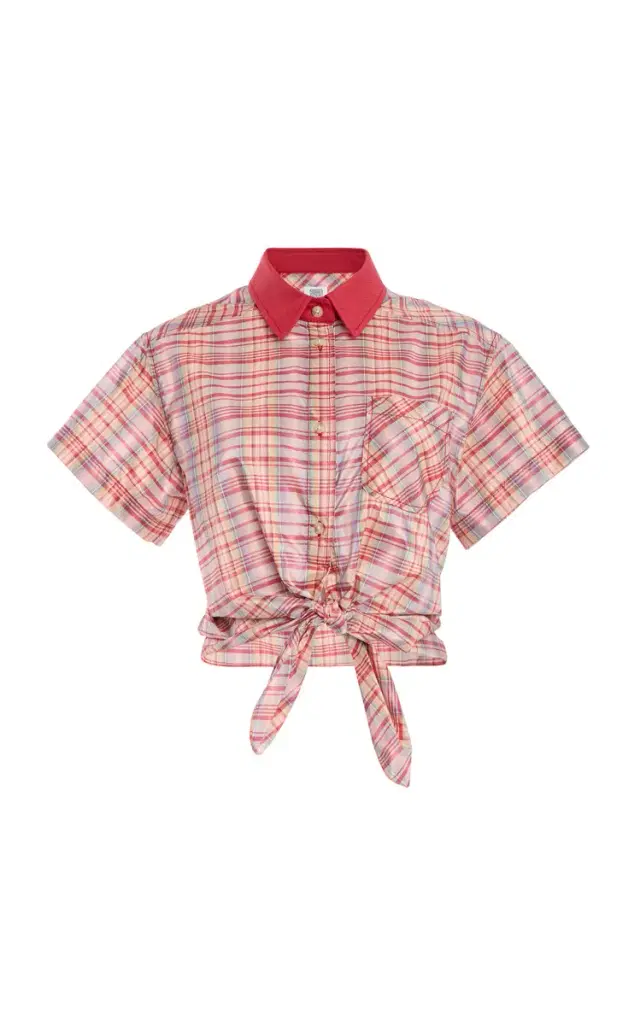 Tie Me Up; Tie Me Button Down Silk-Blend Shirt