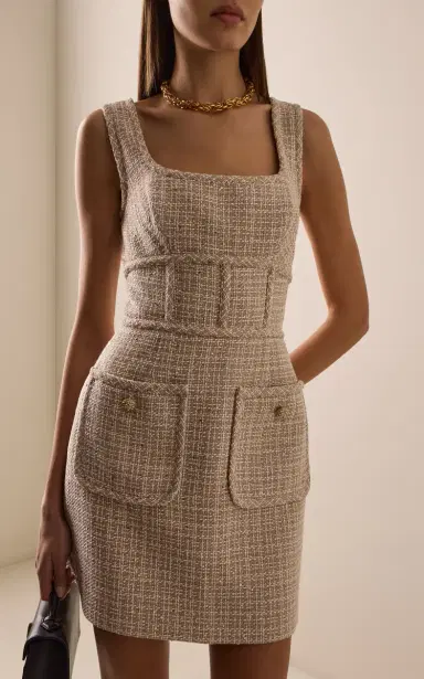 Elie Saab Sequined Tweed Mini Dress | Thumbnail 3