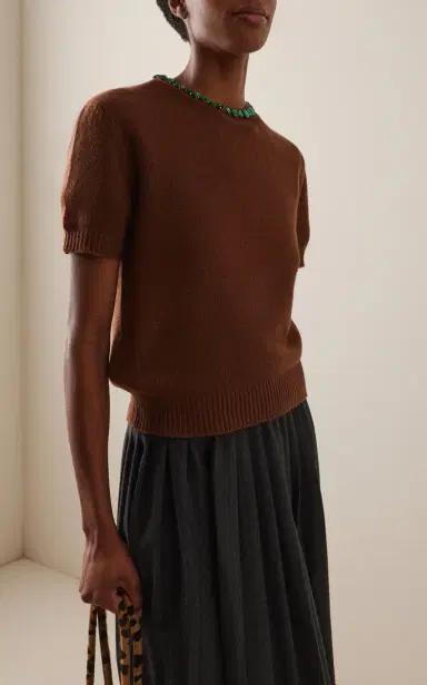 Prada Embellished Wool-Cashmere Sweater | Thumbnail 3 Prada Embellished Wool-Cashmere Sweater | Thumbnail 3