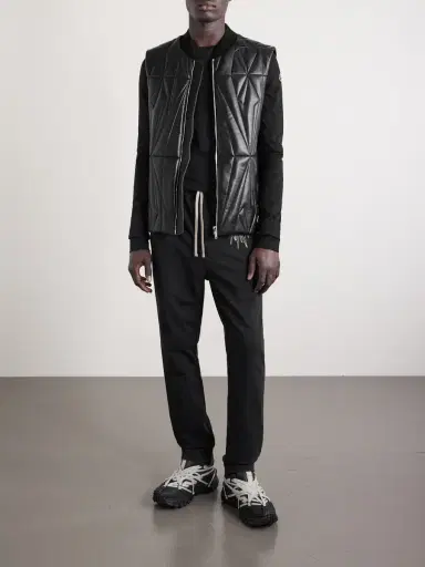Rick Owens Moncler Logo-Appliquéd Quilted Leather Gilet - Men | Thumbnail 2