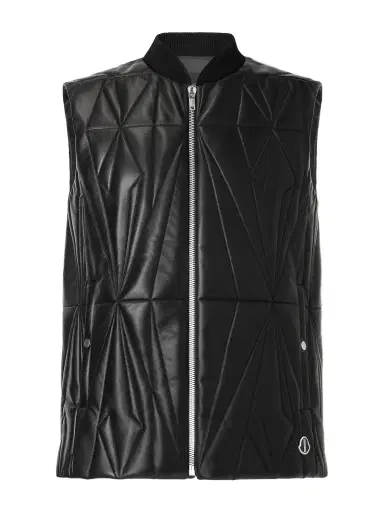 Rick Owens Moncler Logo-Appliquéd Quilted Leather Gilet - Men | Thumbnail 1