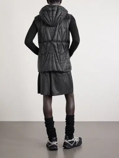 Rick Owens Moncler Quilted Shell Hooded Down Gilet - Men | Thumbnail 3 Rick Owens Moncler Quilted Shell Hooded Down Gilet - Men | Thumbnail 3