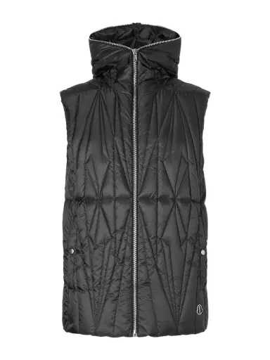 Rick Owens Moncler Quilted Shell Hooded Down Gilet - Men | Thumbnail 1 Rick Owens Moncler Quilted Shell Hooded Down Gilet - Men | Thumbnail 1