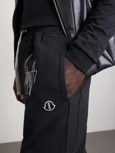 Rick Owens Moncler Straight-Leg Logo-Appliquéd Embroidered Cotton-Jersey Sweatpants - Men | Thumbnail 5 Rick Owens Moncler Straight-Leg Logo-Appliquéd Embroidered Cotton-Jersey Sweatpants - Men | Thumbnail 5