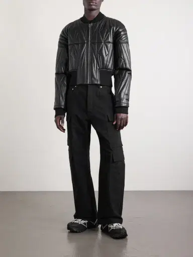 Rick Owens Moncler Cropped Quilted Leather Jacket - Men | Thumbnail 2 Rick Owens Moncler Cropped Quilted Leather Jacket - Men | Thumbnail 2