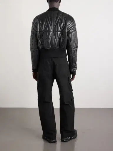 Rick Owens Moncler Cropped Quilted Leather Jacket - Men | Thumbnail 3 Rick Owens Moncler Cropped Quilted Leather Jacket - Men | Thumbnail 3