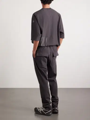 Rick Owens Moncler Straight-Leg Logo-Appliquéd Embroidered Cotton-Jersey Sweatpants - Men | Thumbnail 4 Rick Owens Moncler Straight-Leg Logo-Appliquéd Embroidered Cotton-Jersey Sweatpants - Men | Thumbnail 4