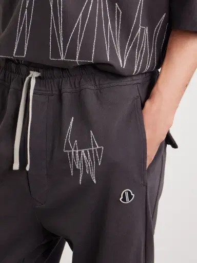 Rick Owens Moncler Straight-Leg Logo-Appliquéd Embroidered Cotton-Jersey Sweatpants - Men | Thumbnail 5 Rick Owens Moncler Straight-Leg Logo-Appliquéd Embroidered Cotton-Jersey Sweatpants - Men | Thumbnail 5