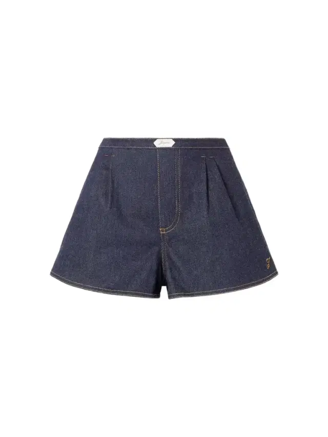 Amelo Embroidered Pleated Denim Shorts