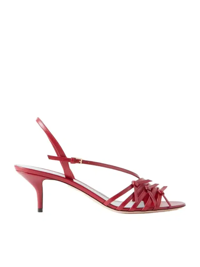 Vg Nodine 55 Bow-detailed Leather Slingback Sandals