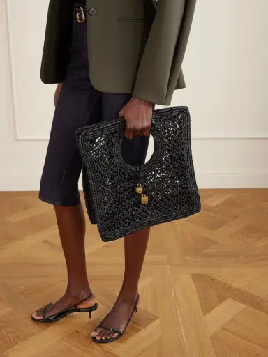 Jacquemus Le Petit Carre Spiaggia Raffia Tote | Thumbnail 2