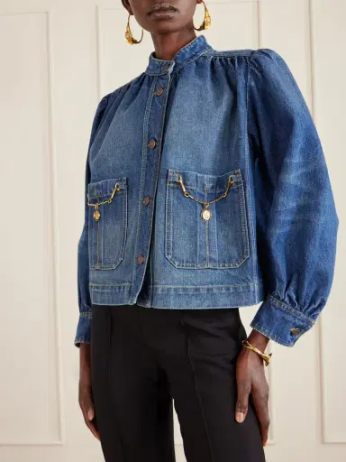 Chloé Embellished Organic Denim Jacket | Thumbnail 4 Chloé Embellished Organic Denim Jacket | Thumbnail 4
