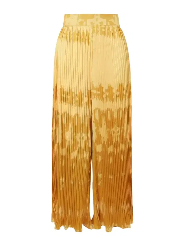 Tie-dyed Plissé-satin Wide-leg Pants