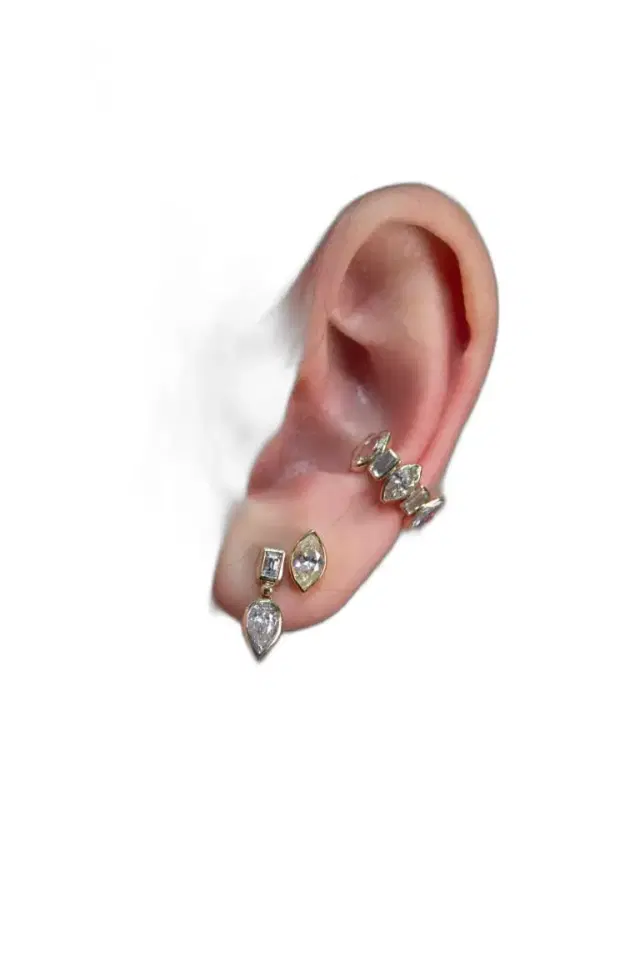 1.30ct Lab Diamond 14K Gold Marquise Ear Cuff