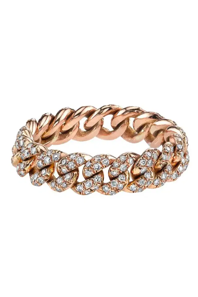 SHAY JEWELRY Diamond Pave Mini Link Ring