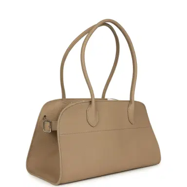 The Row The Row Margaux Shoulder 12 Bag Dark Taupe Calfskin Silver Hardware | Thumbnail 2 The Row The Row Margaux Shoulder 12 Bag Dark Taupe Calfskin Silver Hardware | Thumbnail 2