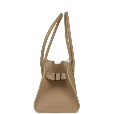 The Row The Row Margaux Shoulder 12 Bag Dark Taupe Calfskin Silver Hardware | Thumbnail 3 The Row The Row Margaux Shoulder 12 Bag Dark Taupe Calfskin Silver Hardware | Thumbnail 3