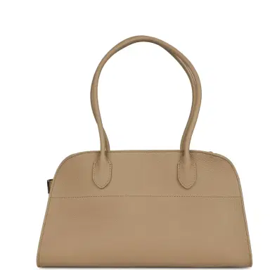 The Row The Row Margaux Shoulder 12 Bag Dark Taupe Calfskin Silver Hardware | Thumbnail 4 The Row The Row Margaux Shoulder 12 Bag Dark Taupe Calfskin Silver Hardware | Thumbnail 4