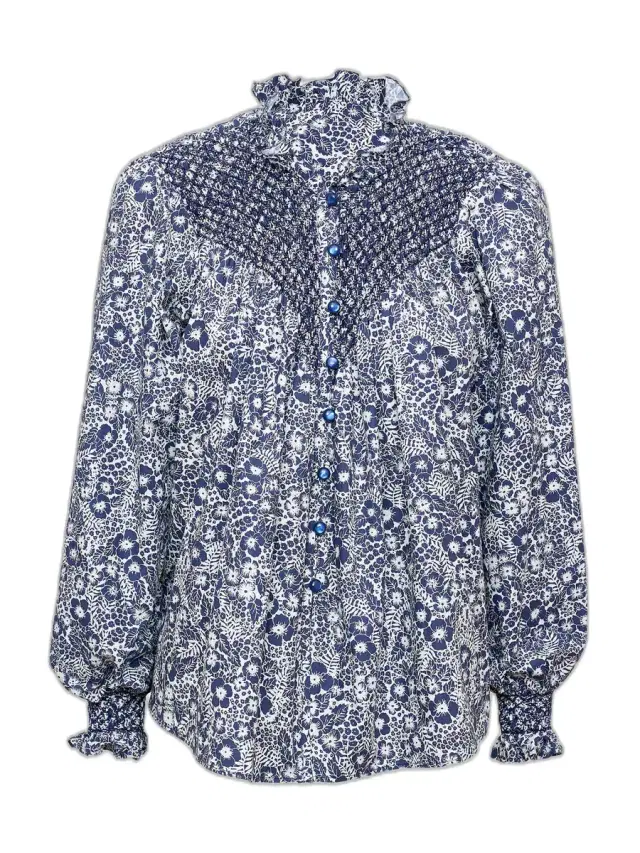 Milvia Smocked Cotton Blouse