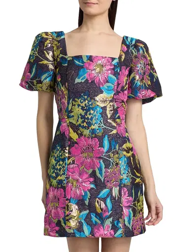 Lilly Pulitzer Women's Booker Brocade Floral Minidress - Multi Canopy Blooms - Size 12 | Thumbnail 3 Lilly Pulitzer Women's Booker Brocade Floral Minidress - Multi Canopy Blooms - Size 12 | Thumbnail 3