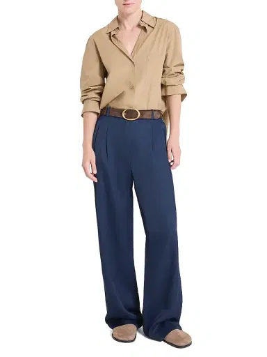 TWP Women's Sulli Wide-Leg Tuxedo Pants - Midnight Bone - Size 8 | Thumbnail 2