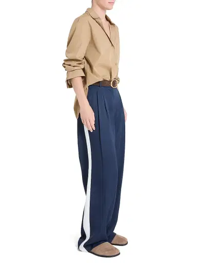 TWP Women's Sulli Wide-Leg Tuxedo Pants - Midnight Bone - Size 8 | Thumbnail 3