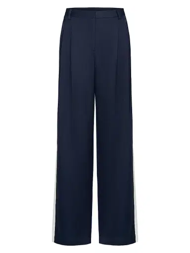 TWP Women's Sulli Wide-Leg Tuxedo Pants - Midnight Bone - Size 8 | Thumbnail 1