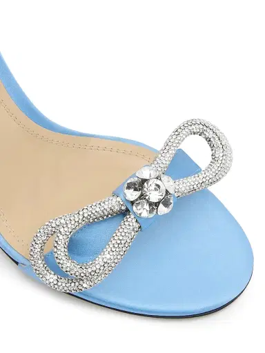 MACH & MACH Women's 85MM Embellished Double Bow Satin Sandals - Jelly Blue | Thumbnail 5 MACH & MACH Women's 85MM Embellished Double Bow Satin Sandals - Jelly Blue | Thumbnail 5