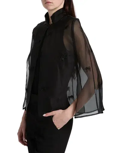 Carolyn Rowan Collection Women's Silk Organza Cape | Thumbnail 4