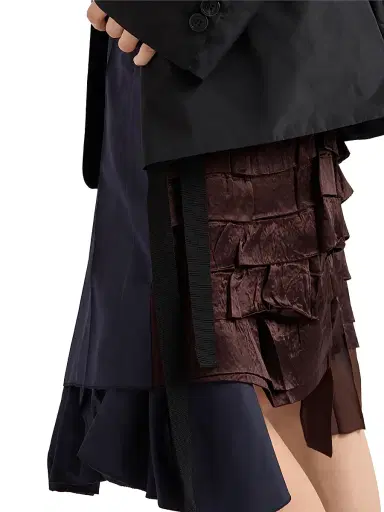 Prada Women's Faille Patchwork Skirt | Thumbnail 4 Prada Women's Faille Patchwork Skirt | Thumbnail 4