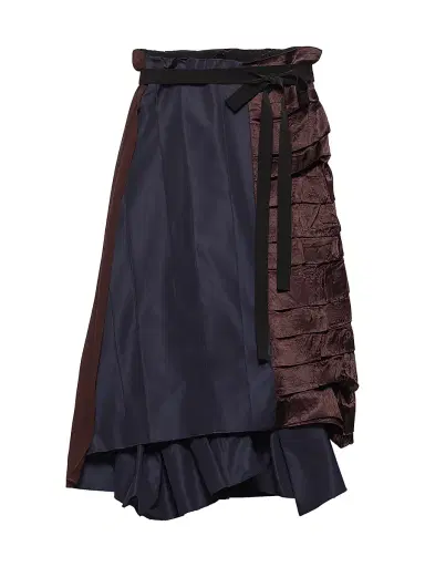 Prada Women's Faille Patchwork Skirt | Thumbnail 1 Prada Women's Faille Patchwork Skirt | Thumbnail 1