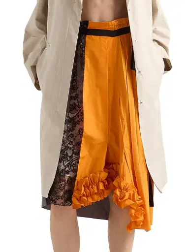 Prada Women's Technical Taffeta Patchwork Skirt - Orange - Size 8 | Thumbnail 2 Prada Women's Technical Taffeta Patchwork Skirt - Orange - Size 8 | Thumbnail 2