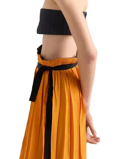 Prada Women's Technical Taffeta Patchwork Skirt - Orange - Size 8 | Thumbnail 4 Prada Women's Technical Taffeta Patchwork Skirt - Orange - Size 8 | Thumbnail 4