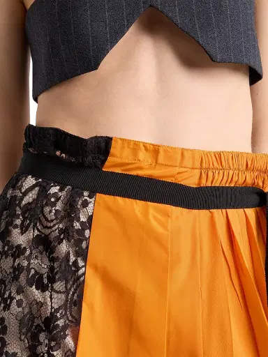 Prada Women's Technical Taffeta Patchwork Skirt - Orange - Size 8 | Thumbnail 5 Prada Women's Technical Taffeta Patchwork Skirt - Orange - Size 8 | Thumbnail 5