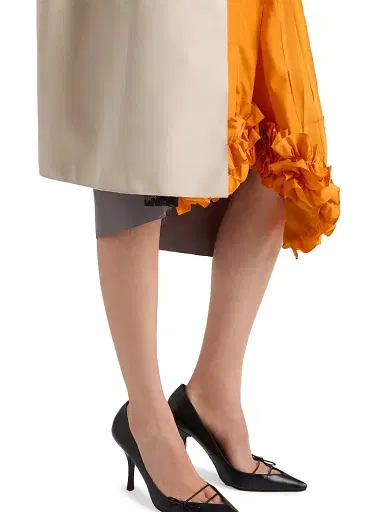 Prada Women's Technical Taffeta Patchwork Skirt - Orange - Size 8 | Thumbnail 6 Prada Women's Technical Taffeta Patchwork Skirt - Orange - Size 8 | Thumbnail 6