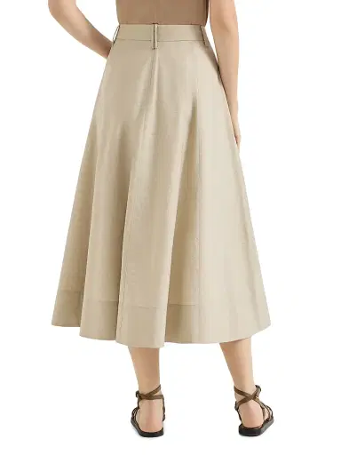 Brunello Cucinelli Women's Techno Cotton Poplin Sartorial Skirt with Monili | Thumbnail 3
