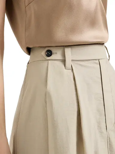 Brunello Cucinelli Women's Techno Cotton Poplin Sartorial Skirt with Monili | Thumbnail 5