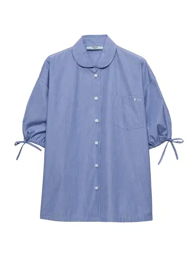 Prada Women's Fil-à-Fil Shirt - Blue | Thumbnail 1 Prada Women's Fil-à-Fil Shirt - Blue | Thumbnail 1