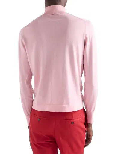 Prada Men's Cotton Turtleneck Sweater - Pink | Thumbnail 3 Prada Men's Cotton Turtleneck Sweater - Pink | Thumbnail 3