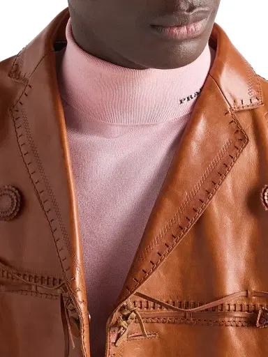 Prada Men's Cotton Turtleneck Sweater - Pink | Thumbnail 4 Prada Men's Cotton Turtleneck Sweater - Pink | Thumbnail 4
