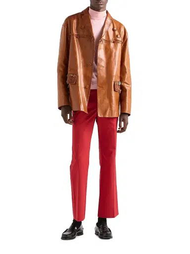 Prada Men's Cotton Turtleneck Sweater - Pink | Thumbnail 5 Prada Men's Cotton Turtleneck Sweater - Pink | Thumbnail 5