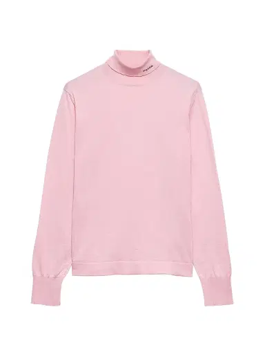 Prada Men's Cotton Turtleneck Sweater - Pink | Thumbnail 1 Prada Men's Cotton Turtleneck Sweater - Pink | Thumbnail 1