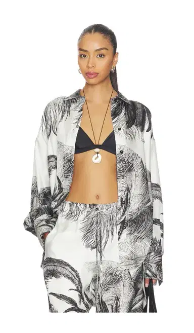 THE ATTICO Feather Print Shirt | Thumbnail 7