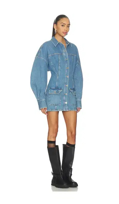 THE ATTICO Denim Shirt Mini Dress | Thumbnail 2 THE ATTICO Denim Shirt Mini Dress | Thumbnail 2