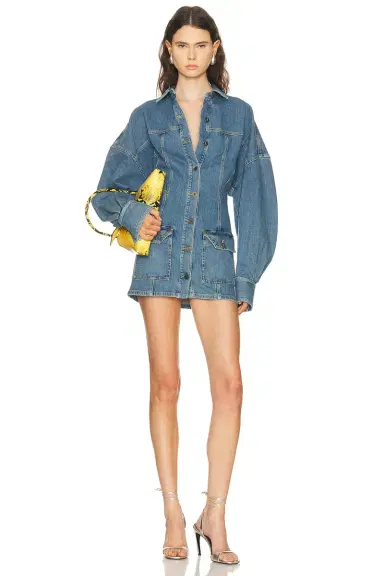 THE ATTICO Denim Shirt Mini Dress | Thumbnail 3 THE ATTICO Denim Shirt Mini Dress | Thumbnail 3