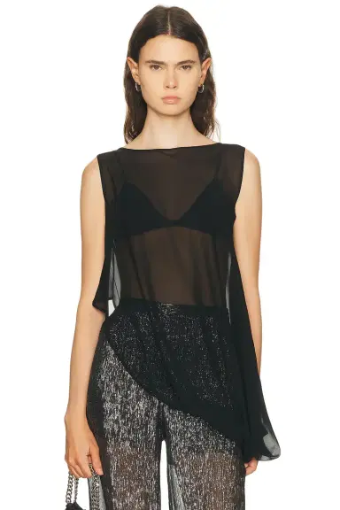 SEV Silk Side Drape Top | Thumbnail 1