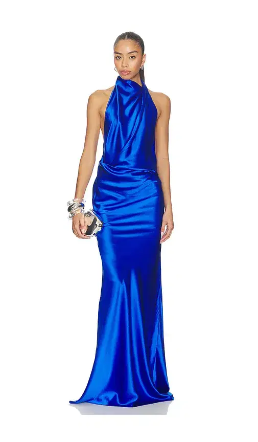 Halter Drape Bias Gown