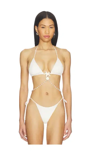 Leslie Amon Pearl White Bikini Top | Thumbnail 1 Leslie Amon Pearl White Bikini Top | Thumbnail 1