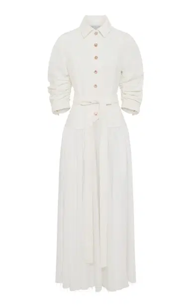 Gabriela Hearst Delyth Button-Front Cotton Dress | Thumbnail 3