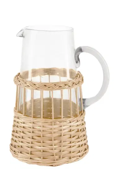 House of Capricorn Vitória Natural Wicker And Glass Jug - Brown | Thumbnail 1